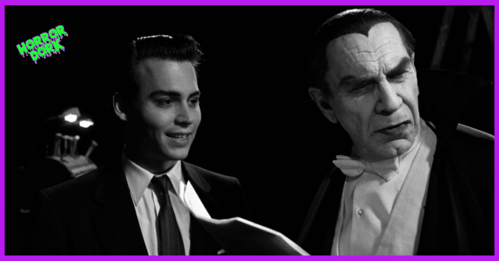Martin Landau as Bela Lugosi and Johnny Depp as Ed Wood in Tim Burton’s Ed Wood (1994).